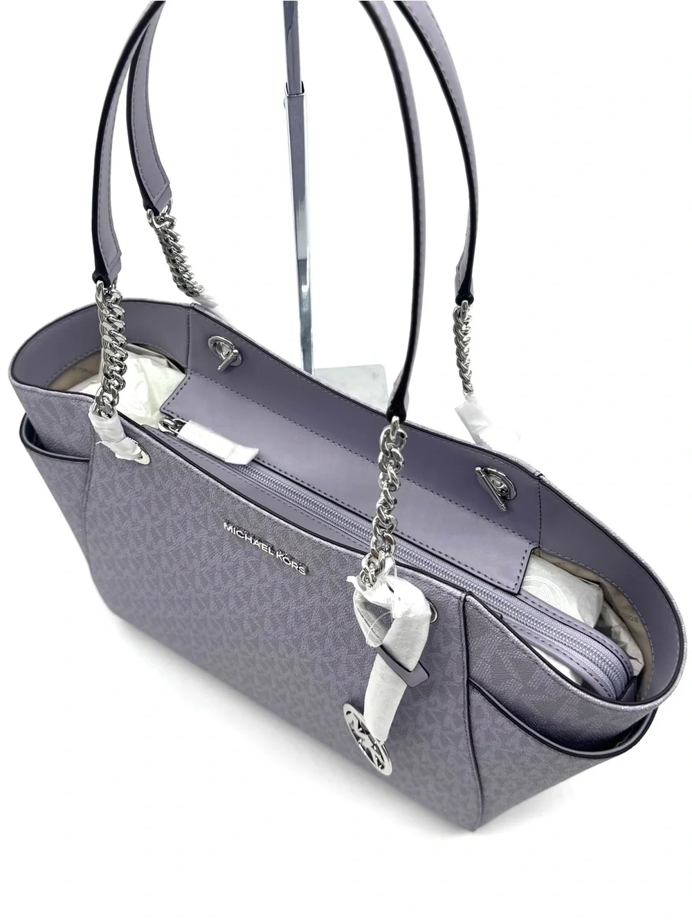 Michael Kors Jet Set Large Signature Logo Shoulder Bag - Lilac
